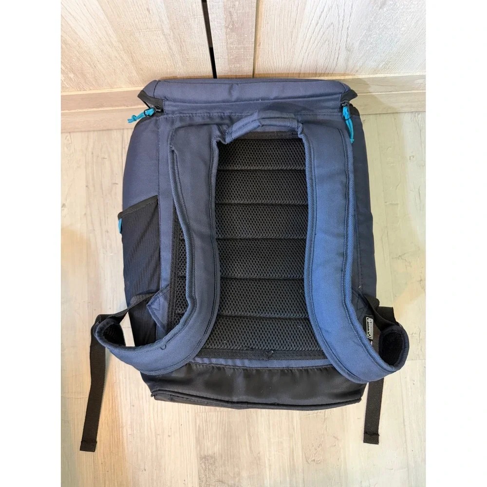 Coleman Insulated Backpack Cooler Navy Blue Turquoise Soft Sided Hiking Bag